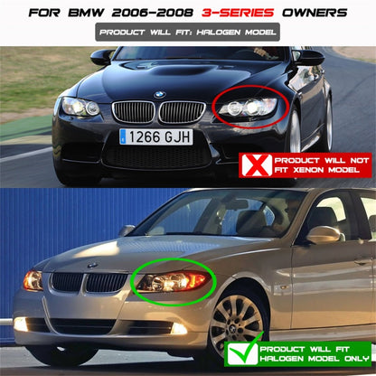 Spyder BMW E90 3-Series 06-08 4DR Projector CCFL Halo - Eyebrow Bulb Blk- PRO-YD-BMWE9005-CCFL-BK