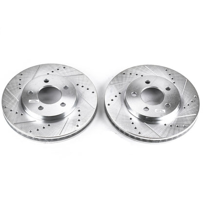 Power Stop 05-10 Ford Mustang Front Evolution Drilled & Slotted Rotors - Pair