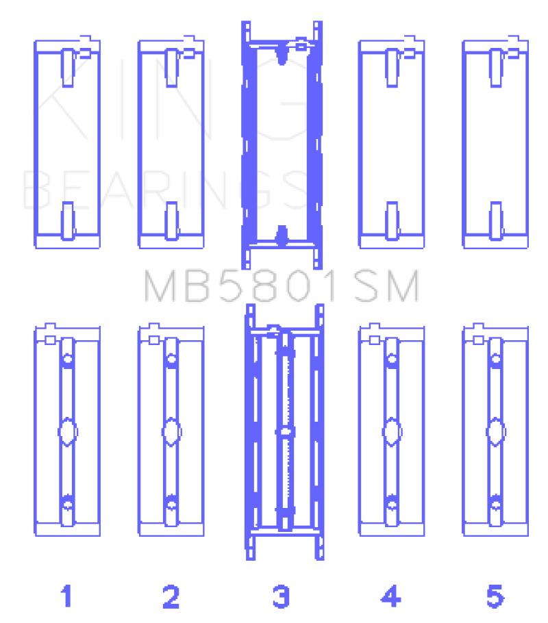 King BMW N63/S63 (Size +0.25mm) Crankshaft Main Bearing Set