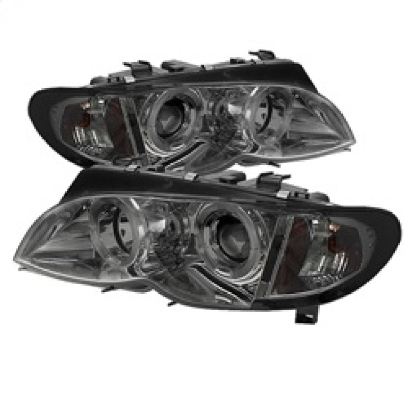 Spyder BMW E46 3-Series 02-05 4DR Projector Headlights 1PC LED Halo Smke PRO-YD-BMWE4602-4D-AM-SM