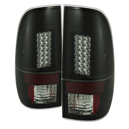 Spyder Ford F150 side 97-03/F250 Super Duty 99-07 LED Tail Lights Blk Smke ALT-YD-FF15097-LED-BSM