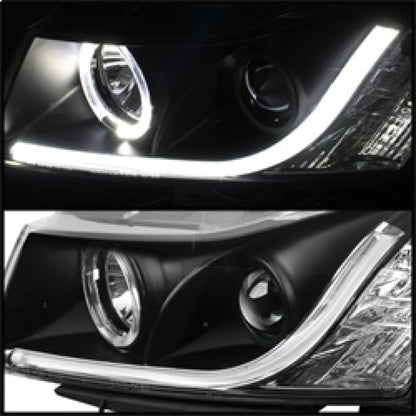 Spyder Chevy Cruze 11-14 Projector Headlights Light Tube DRL Blk PRO-YD-CCRZ11-LTDRL-BK