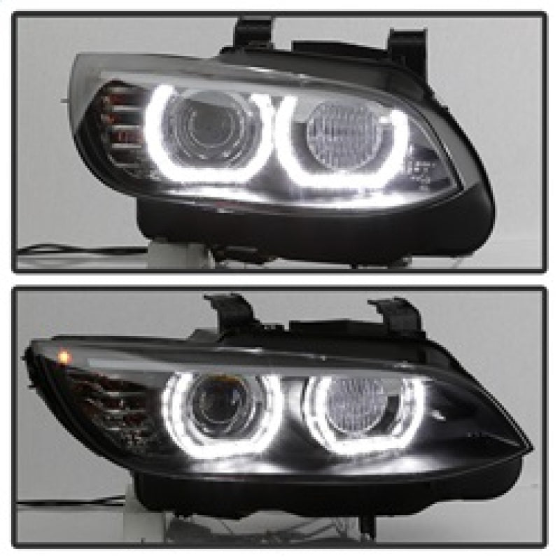 Spyder 08-10 BMW F92 3 Series Projector Headlights - LED DRL - Black (PRO-YD-BMWE9208-DRL-BK)