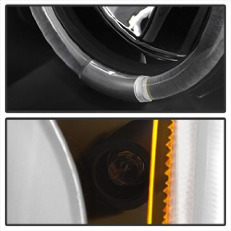 Spyder Chevy Silverado 1500 03-06 Projector LED Halo LED Amber Reflctr Blk PRO-YD-CS03-AM-BK