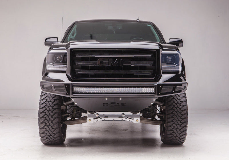 N-Fab M-RDS Front Bumper 15-17 Chevy Colorado - Tex. Black w/Silver Skid Plate