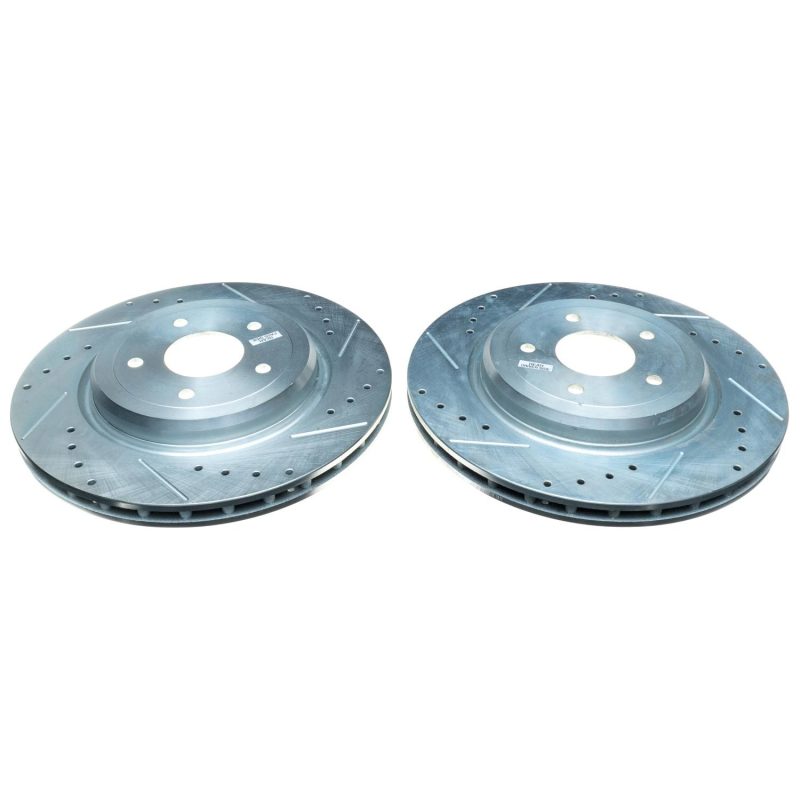 Power Stop 06-13 Chevrolet Corvette Rear Evolution Drilled & Slotted Rotors - Pair