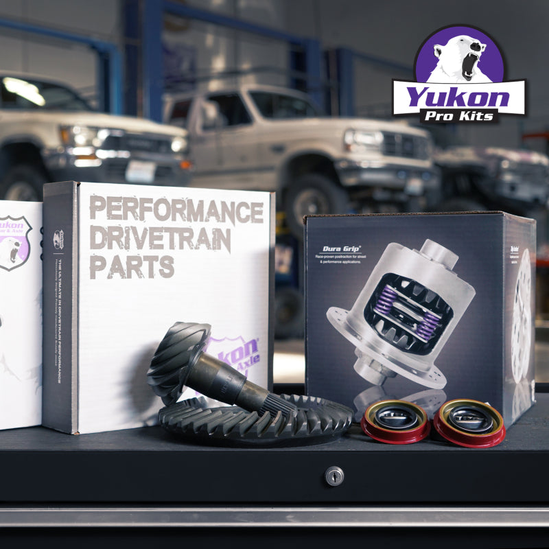 Yukon 8.2in GM 3.73 Rear Ring & Pinion Install Kit 28 Spline Positraction 2.25in Axle Bearings