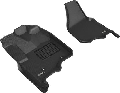 3D MAXpider 12-16 Ford F-250 350 450 Bucket Seats No Floor Shift Kagu 1st Row Floormats - Black