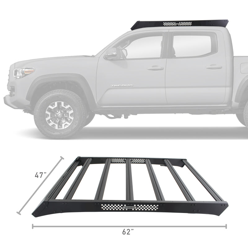 Go Rhino 16-23 Toyota Tacoma DC Ceros Low Profile Roof Rack - Tex. Blk