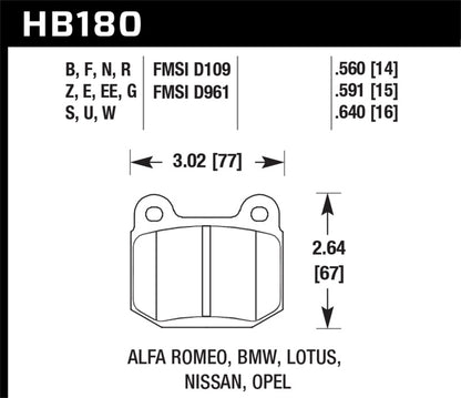 Hawk 1979/1983 BMW 320i Blue 9012 Front Race Pads