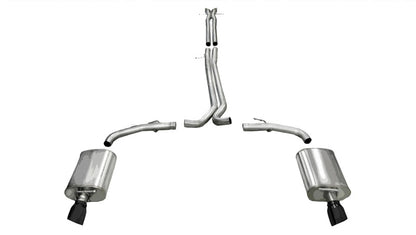 Corsa 2010-2019 Ford Taurus SHO 3.5L V6 Turbo Sport Cat-Back Exhaust w/ Dual 4in Black Tips