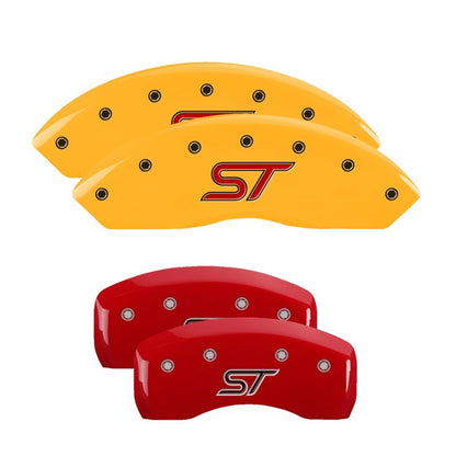 MGP 4 Caliper Covers Engraved Front & Rear ST Logo Red Finish Silver Char 2021 Ford Explorer