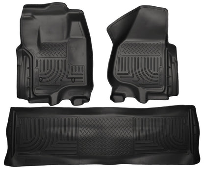 Husky Liners 2012.5 Ford SD Crew Cab WeatherBeater Combo Black Floor Liners (w/o Manual Trans Case)