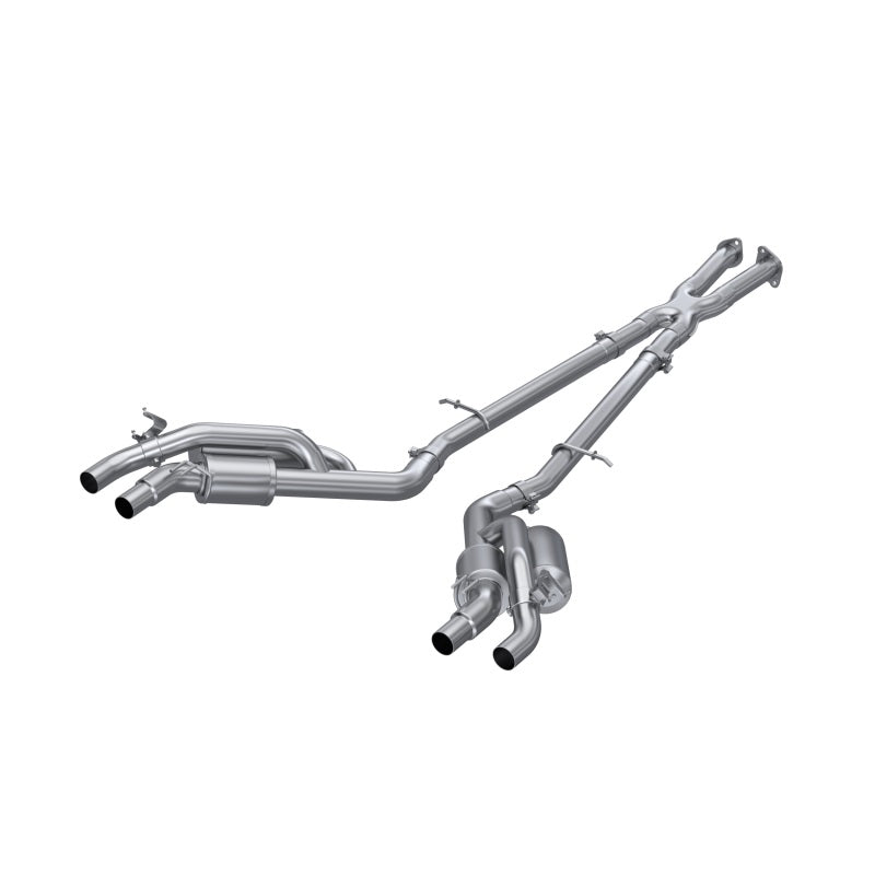 MBRP 2022 Kia Stinger 3.3L T304 SS Cat-Back Exhaust- Dual Split Rear Quad Outlet Uses Factory Bezels