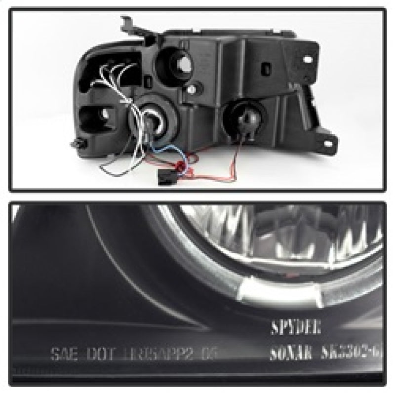 Spyder Ford F150 04-08 Projector Headlights Version 2 LED Halo LED Blk Smke PRO-YD-FF15004-HL-G2-BSM