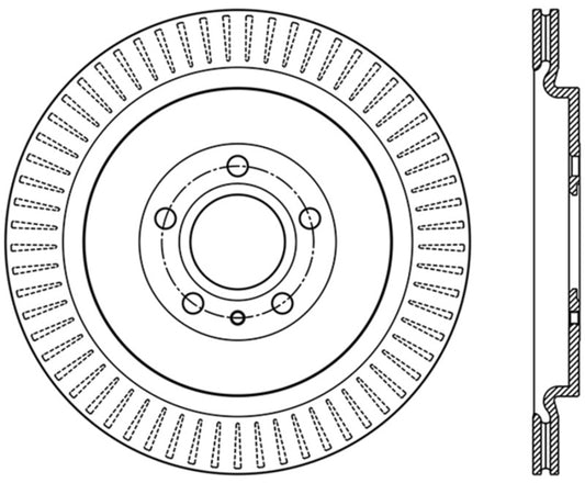 StopTech Premium High Carbon 13-14 Ford Mustang/Shelby GT500 Left Rear Disc Drilled Brake Rotor