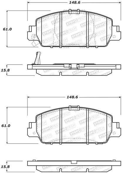 StopTech Sport Performance 13-17 Honda Accord Front Brake Pads