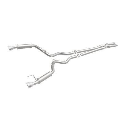 MagnaFlow Cat Back, SS, 2.5in, Competition, Dual Split Polished 4.5in Tips 2015 Ford Mustang V6 3.7L