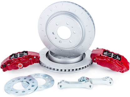 Alcon 10-14 & 17-18 Raptor/09-17 F150 360x32 Rotors 4-Piston Red Rear Brake Kit w/o Elect Park Brake