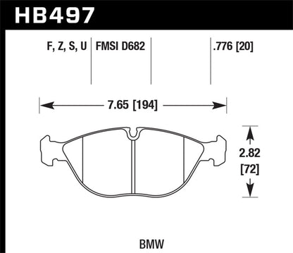 Hawk 04-06 Audi TT Quattro/04-05 VW Golf R32/96-01 BMW 750iL Performance HT-10 Race Front Brake Pads