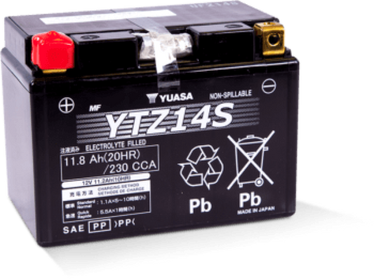 Yuasa YTZ14S Maintenance Free AGM 12-Volt Battery