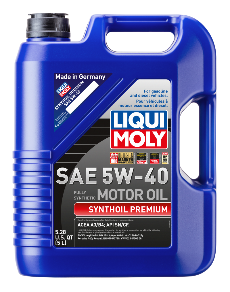 LIQUI MOLY 5L Synthoil Premium Motor Oil SAE 5W40