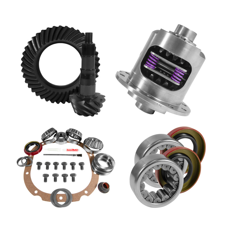 Yukon 8.8in Ford 4.56 Rear Ring & Pinion Install Kit 31 Spline Positraction 2.99in Axle Bearings