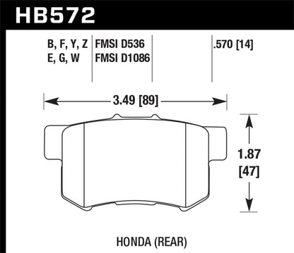 Hawk 07-08 Acura TL Type S / 99-08 Acura TL 3.2L HPS Street Rear Brake Pads