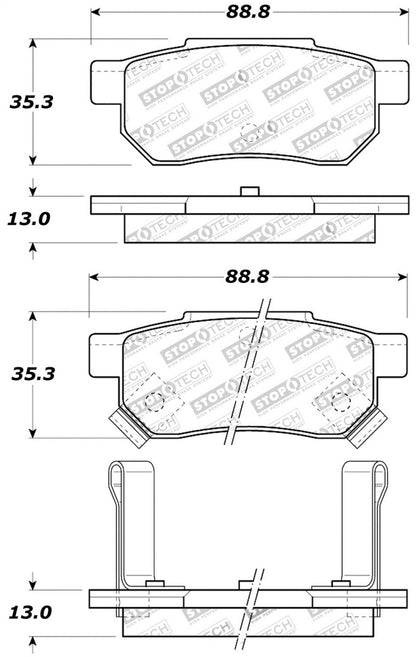 StopTech Performance 90-01 Integra (exc. Type R)/90-93 Civic EX Coupe w rear disc & abs/99-00 Civic