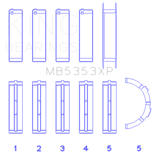 King Engine Bearings Ford 281 4.6L Sohc 16V (Size +0.50mm) Main Bearing Set