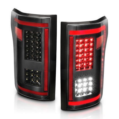 ANZO 15-17 Ford F-150 LED Taillights Black w/ Sequential