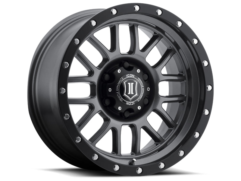 ICON Alpha 20x9 8x170 0mm Offset 5in BS 125.2mm Bore Gun Metal Wheel