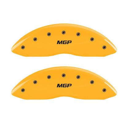 MGP 2 Caliper Covers Engraved Front MGP Yellow Finish Black Characters 2005 Toyota Tundra