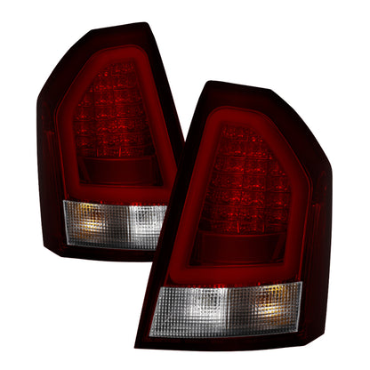 Spyder Chrysler 300C 08-10 V2 Light Bar LED Tail Lights - Red Clear ALT-YD-C308V2-LED-RC