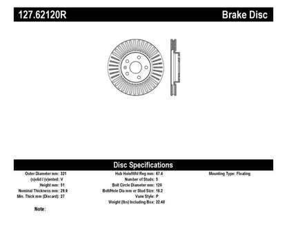 StopTech Slotted & Drilled Sport Brake Rotor