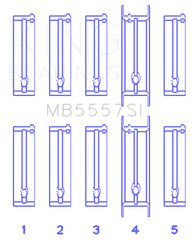 King Engine Bearings ChevrolET 121Ci/Ln2 134Ci (Size +0.75mm) Main Bearing Set