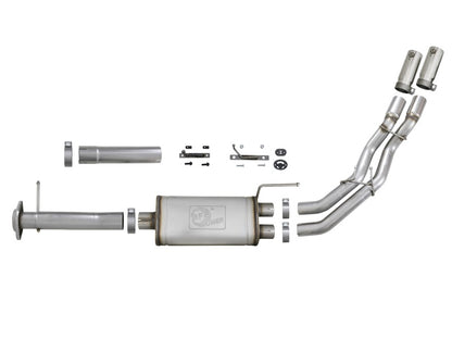 aFe Rebel Series 3in. to 2.5in. 409 SS C/B Exhaust 11-14 Ford F-150 V6-3.5L (tt) - Polished Tip