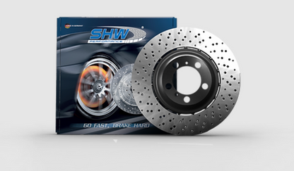 SHW 08-13 BMW M3 4.0L Left Rear Cross-Drilled Lightweight Brake Rotor (34212283803)