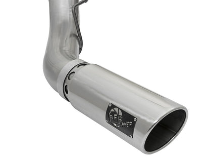 aFe LARGE BORE HD 5in 409-SS DPF-Back Exhaust w/Polished Tip 2017 Ford Diesel Trucks V8 6.7L (td)