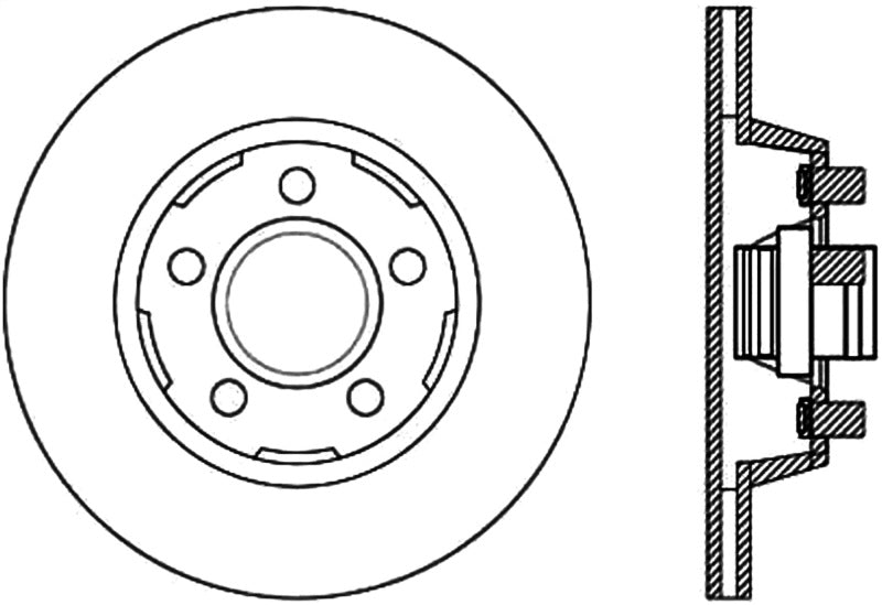 StopTech 64-67 Ford Mustang Cryo Slotted Front Right Sport Brake Rotor