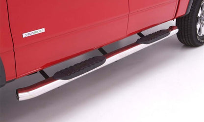 Lund 99-13 Chevy Silverado 1500 Ext. Cab 5in. Curved Oval SS Nerf Bars - Polished