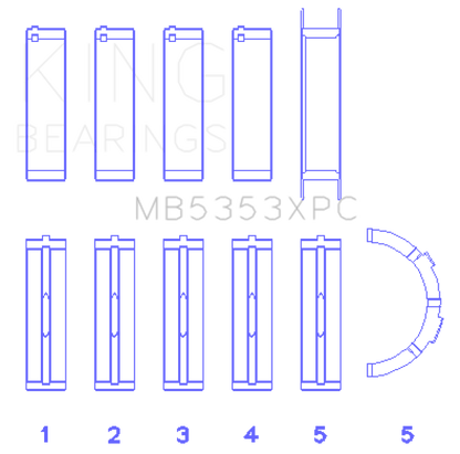 King Ford 281 4.6L SOHC 16v  Performance Main Bearing Set - Coated