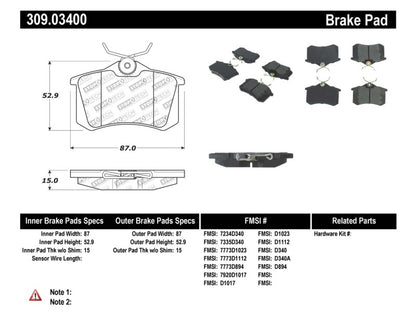 StopTech 02-08 Audi A4 Quattro / 2/99-02 Audi S4 / 93-10 VW Golf GL/GLS Performance Rear Brake Pads