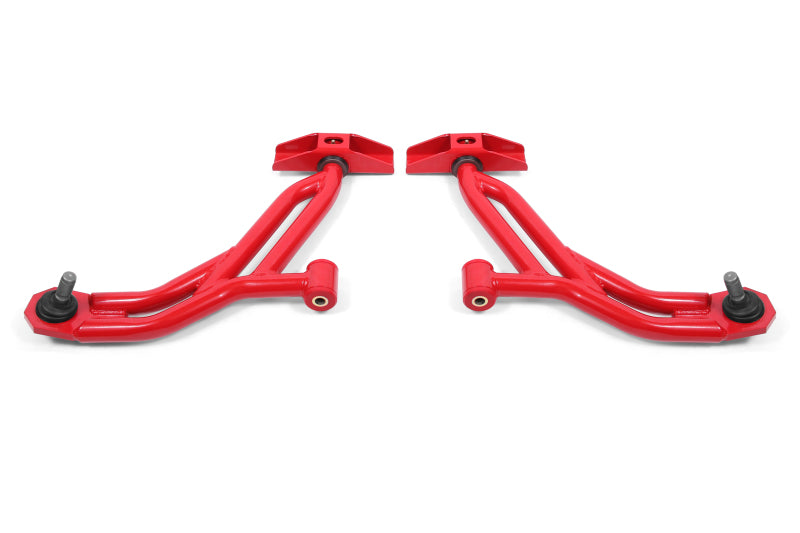 BMR 10-14 Ford Mustang / Shelby GT500 Non-Adj. Lower A-Arms (Poly/Delrin) - Red